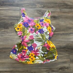 Tropical Floral Camisole - Pink, Yellow, Green